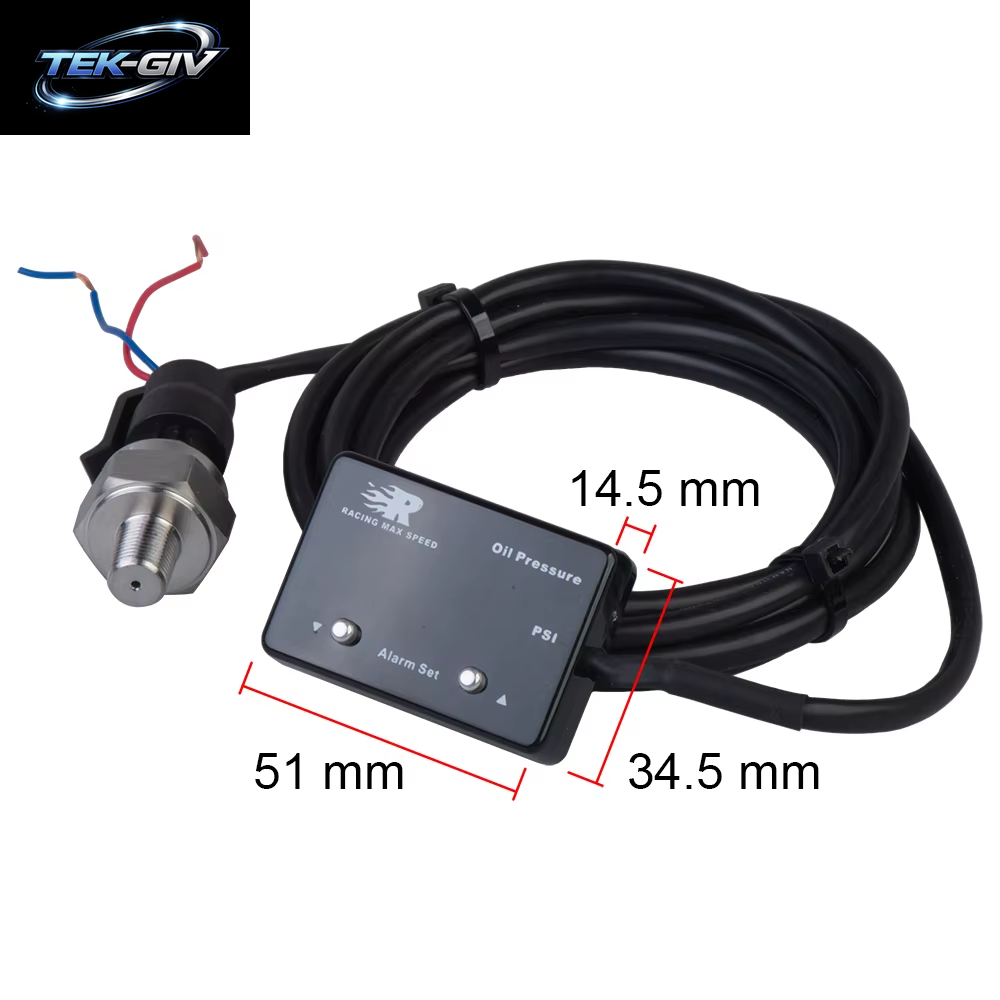 Universelles Elektronisches Öldruck Manometer Mit Npt Sensor Hochdruck Alarm Rot Anzeige Digital 0-232Psi (0-16Bar)