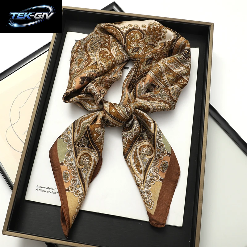 60 Farben Luxus-Schal Für Damen 70*70Cm Seidengefühl Quadratisches Haartuch Foulard Satin-Schal Großformatiges Kopftuch Hijab Taschentuch