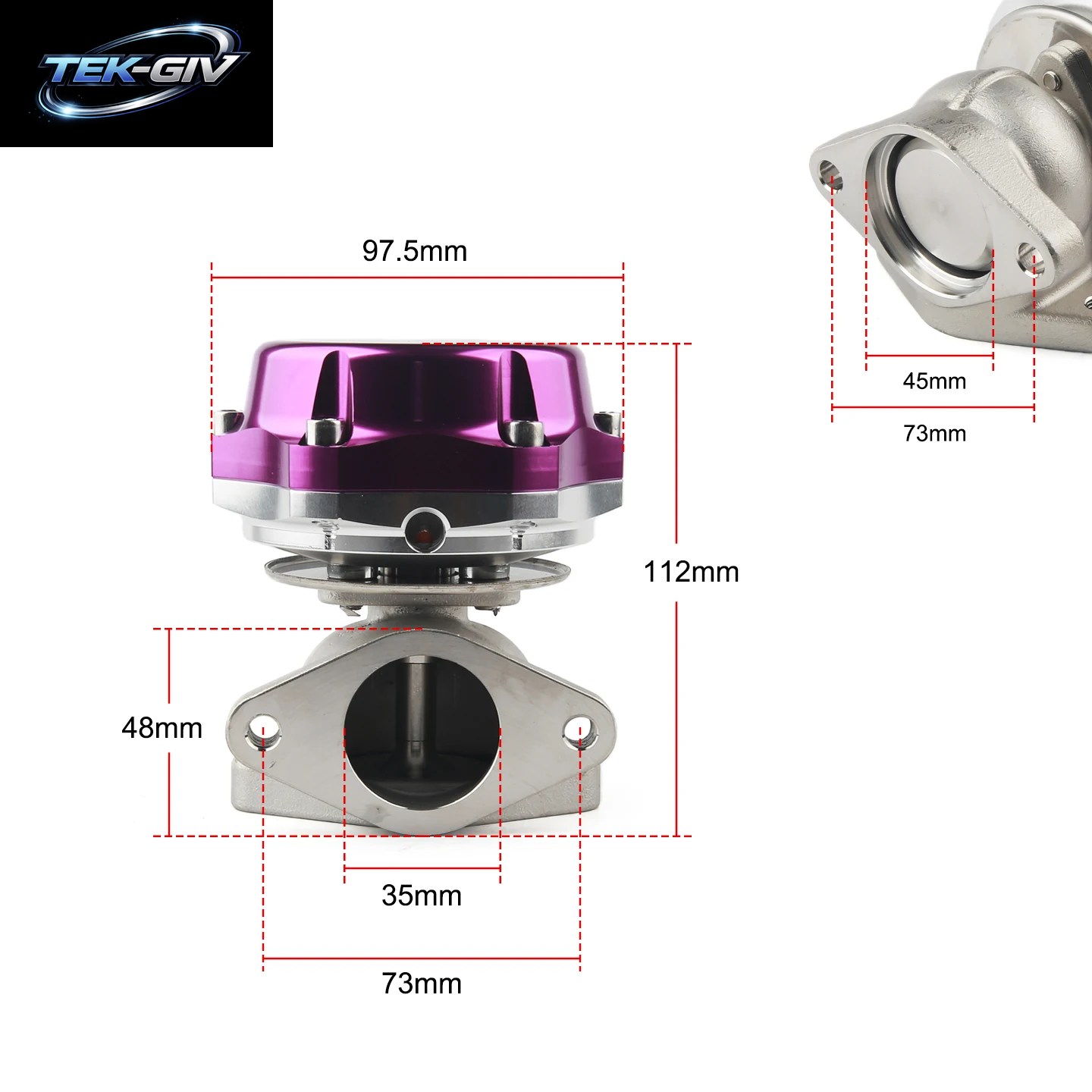 38 Mm Externes Turbo-Abgaskrümmer-Wastegate Mit Dump-Ring 14 PSI Schwarz/Rot/Lila/Blau