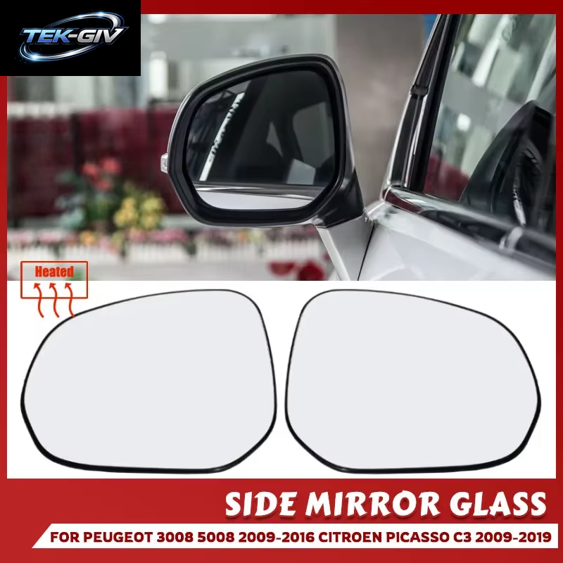 Weitwinkel-Rückspiegelglas Mit Konvexem Flügel, Beheizt, Mit Rückplatte Für Peugeot 3008 5008, Für CITROEN C3 Picasso