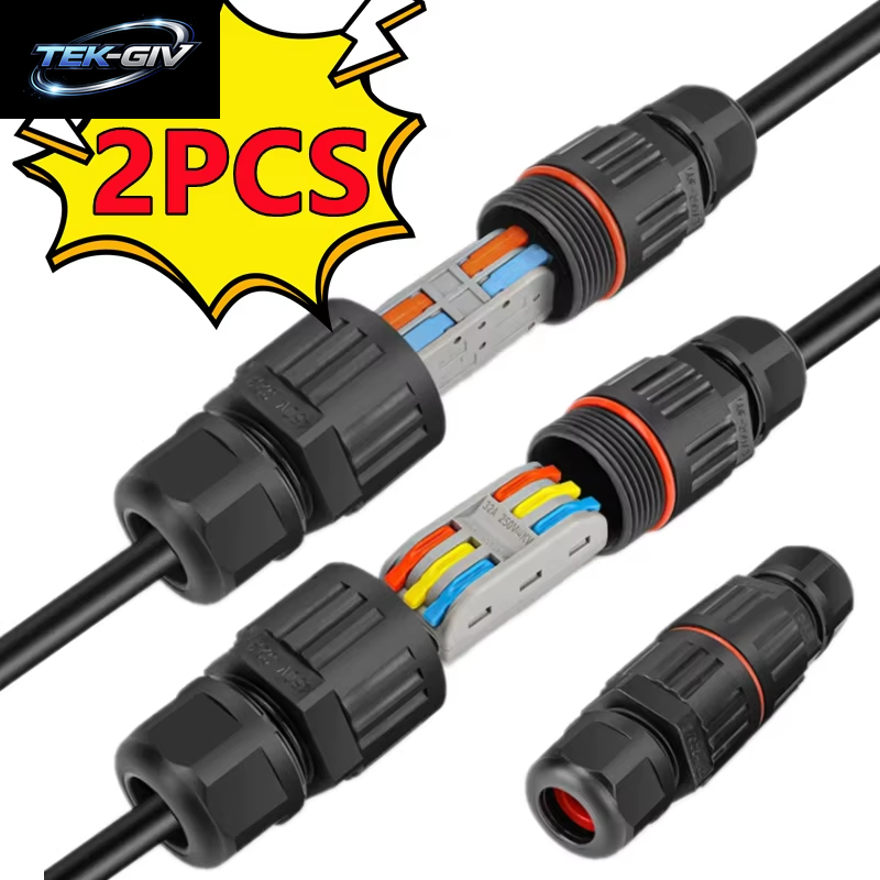 Neue 2/1PC IP68 Wasserdichte Joint Draht Schnell Verbindung Stecker 2/3 Pin Solder Weniger LED Lampe Verdrahtung Im Freien Regendicht Terminal