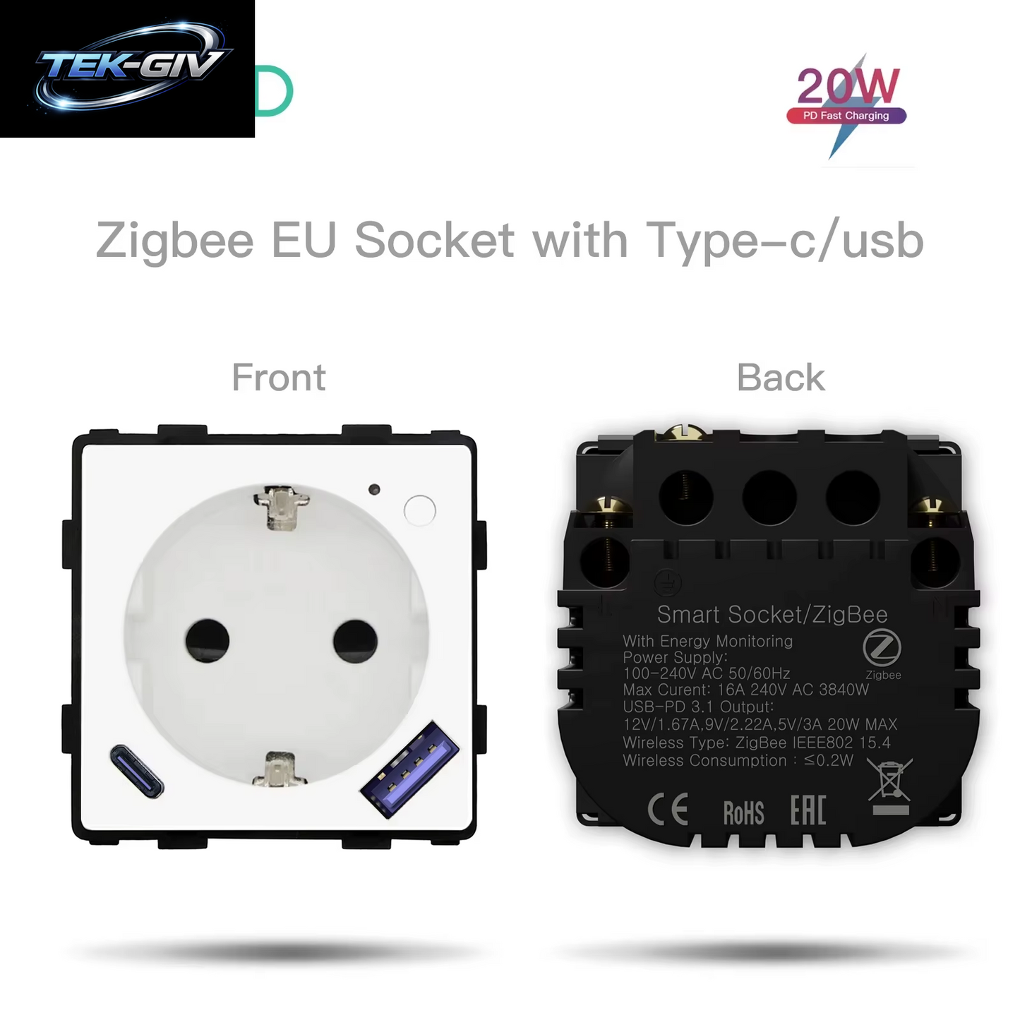 BSEED Zigbee Eu/Fr/Uk/Universal Smart Steckdose Stecker Funktion Teile Mit Power Monitor Glas Rahmen DIY Teile Kostenlose Kombinieren