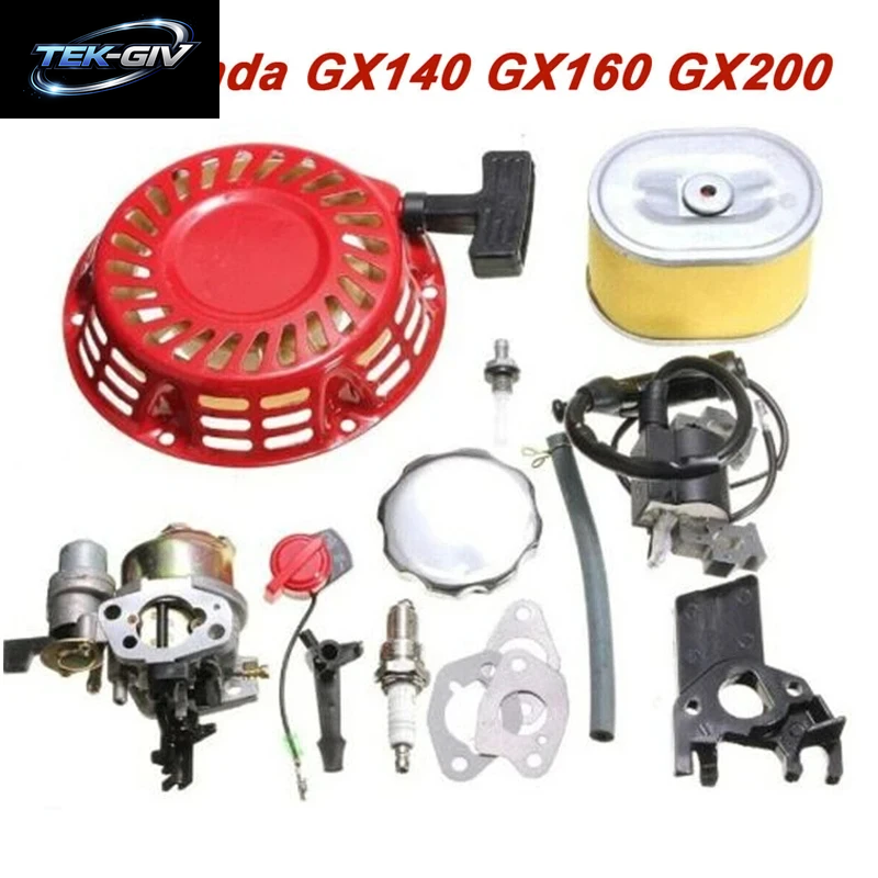 Für Honda Gx140 Gx160 Gx200 Vergaser Set Service Vergaser Stecker Zündspule Rückstoß Dichtungen