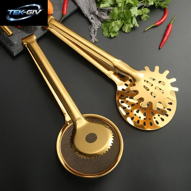 Gold Edelstahl Lebensmittel Clip Gebratene Lebensmittel Clip Kreative Steak Abfluss Filter Mit Filter Mesh Leckage Küchengeräte
