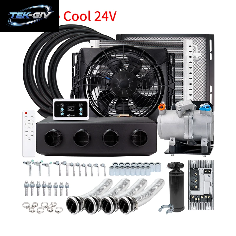Universelles 4-Loch-Auto-Elektro-Klimaanlage Unter Dem Armaturenbrett, 12 V, 24 V, Für Auto, Van, Street Rod, Heiße Klassische Ac-Klimaanlage