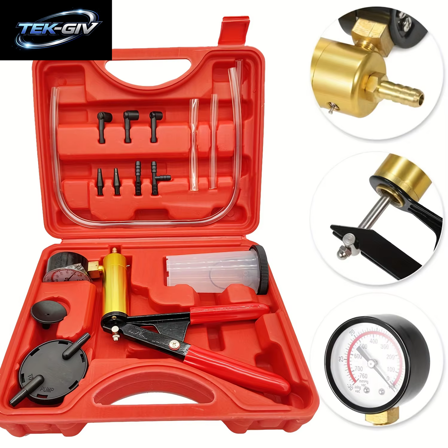 Vakuum Pistole Pumpen Tester Kit Aluminium Pumpe Druck Vakuum Manometer Auto Handwerkzeuge Brems Flüssigkeit Abfluss Werkzeug
