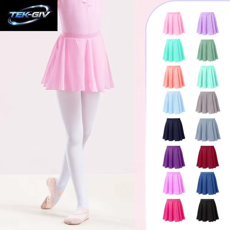Ballettrock Für Mädchen, Tutu-Röcke Für Ballett, Tanz, Chiffon-Röcke, Elastische Taille, Kurzer Ballettrock Für Mädchen