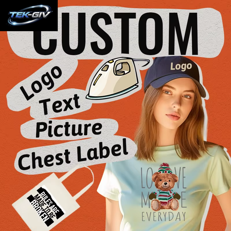 Logo Custom Aufkleber Eisen Auf Transfer Aufkleber Kleidung Thermoadhäsive Patches Auf Kleidung Applikation Thermotransfer Aufkleber