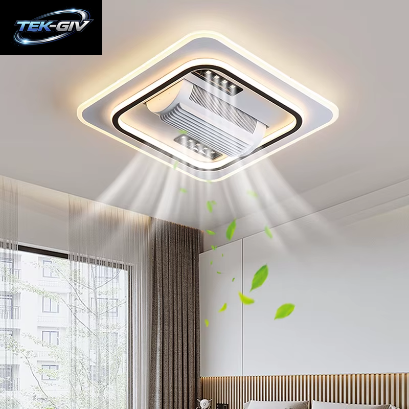 Unsichtbare Blattlose LED Deckenventilator Licht Fernbedienung Deckenventilator Lampe Home Decor Wohnzimmer Schlafzimmer