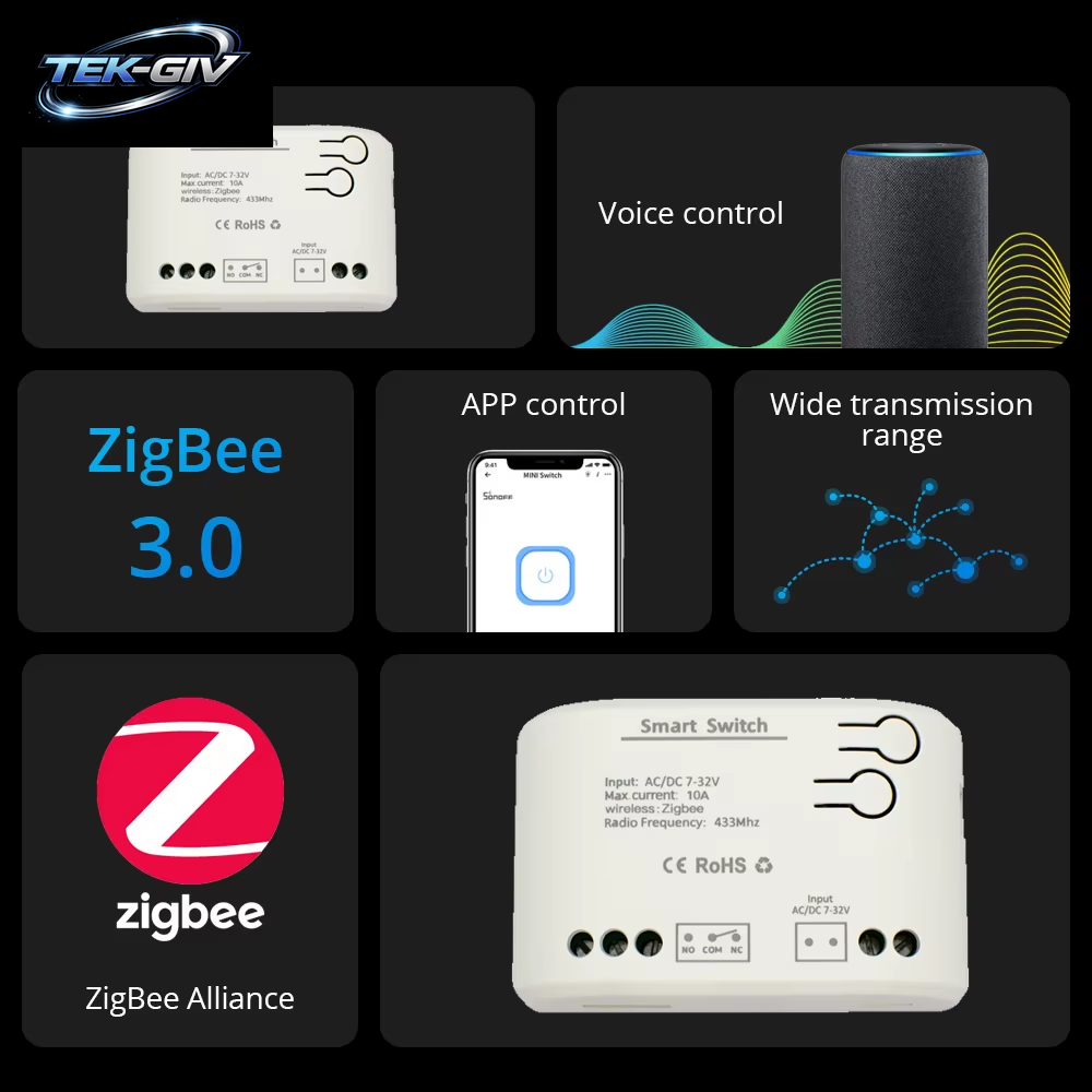 1CH Zigbee Tuya Smart Home Relais Modul 85-250V 220V Relais AC DC 12V 24V 7-32V Funktioniert Alexa Google Assistent Smart Licht Schalter