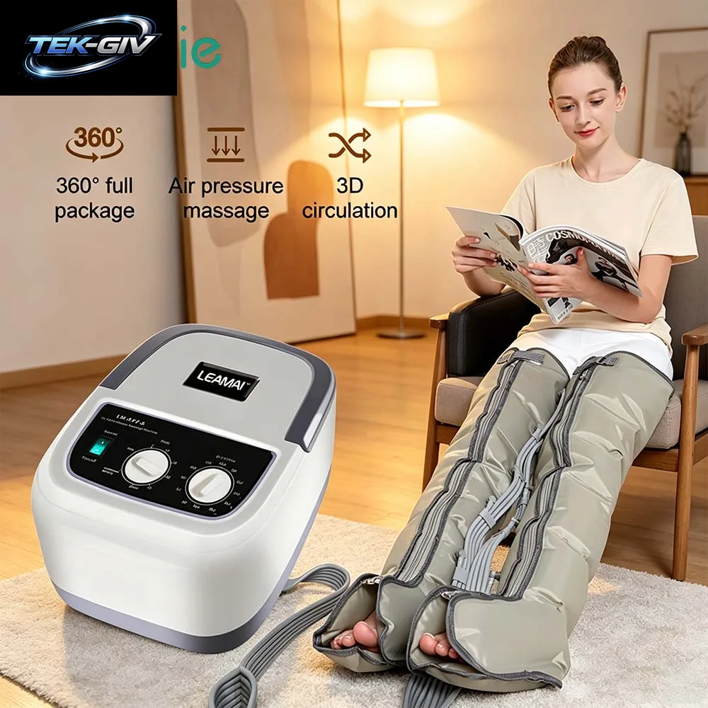 Elektrisches 6-Kammer-Luftkompressions-Beinmassagegerät, Körpermassagegerät Für Wade, Taille, Rücken, Fuß, Lymphdrainage & Muskeln