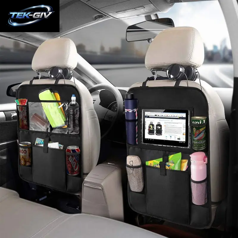 Auto Rücksitz Organizer Mit Touchscreen Tablet Halter Auto Aufbewahrung Taschen Decken Autos Itz Rücken Protektoren Autozubehör