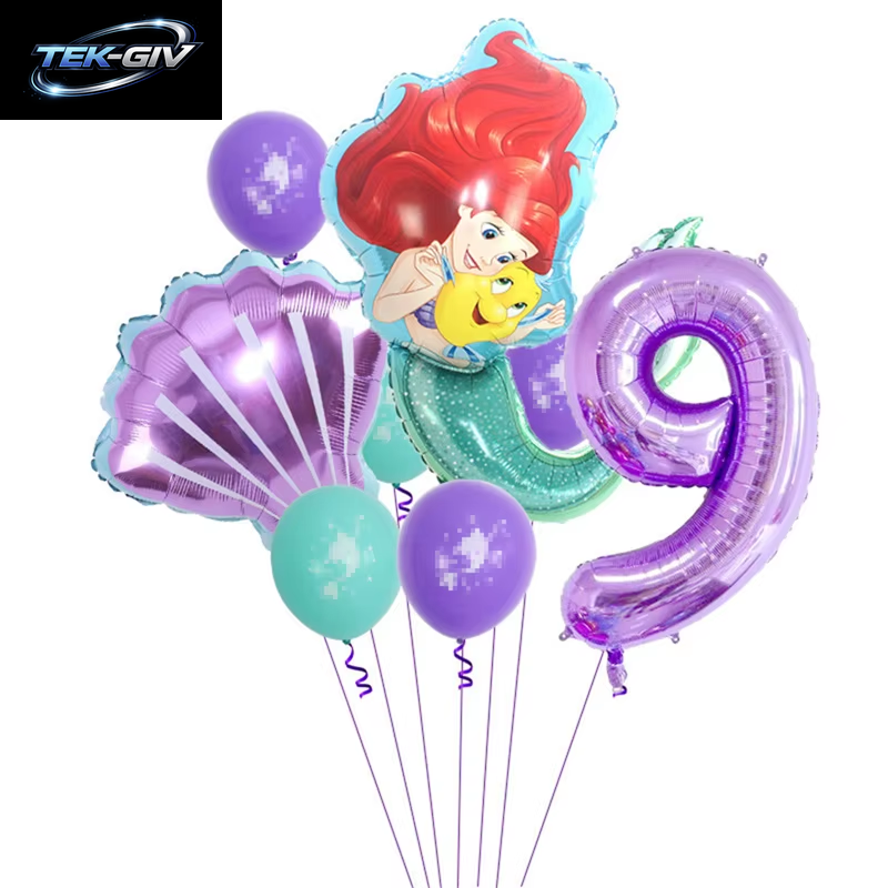 Die Kleine Meerjungfrau Geburtstag Party Dekoration Prinzessin Ariel Papier Serviette Teller Tasse Tischdecke Luftballons Kinder Baby Shower Supplies