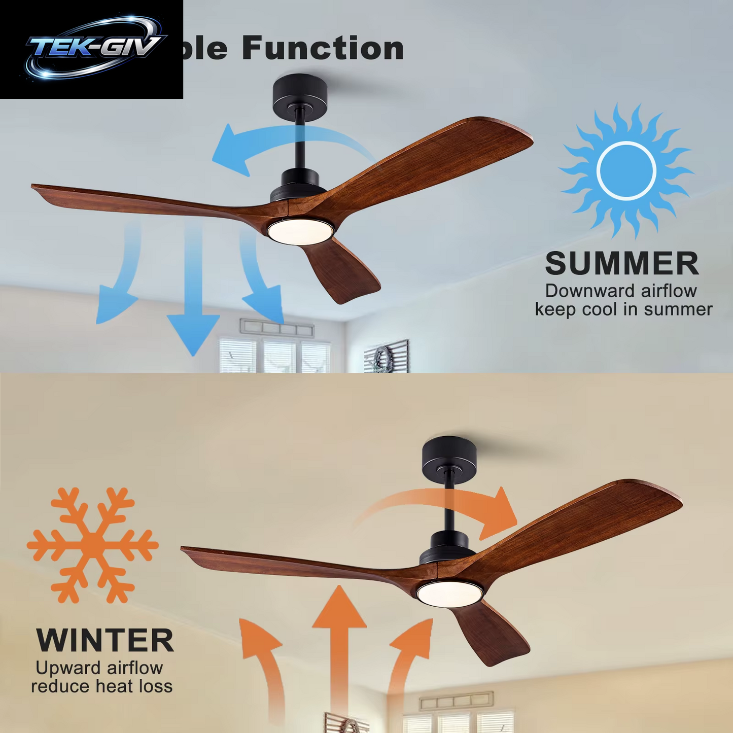 42 52 60 Zoll Deckenventilator Aus Holz Mit Lichtern, Fernbedienung, Leiser Gleichstrommotor, Ventiladores De Techo Für Wohnzimmer