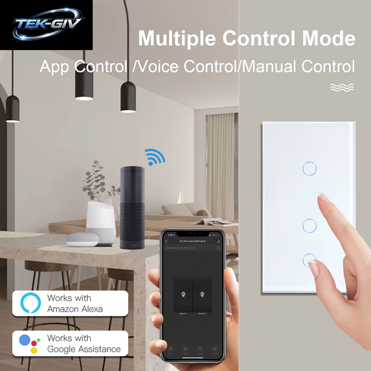 BSEED Wifi Touch Schalter Wand Licht Schalter Mit EU Buchse USB Typ-C Stecker Tuya Smart Leben Alexa Yandex App Steuerung Glas Panel