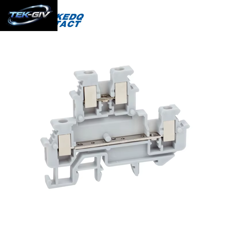 10 Stück MBKKB-2.5 Schraube Doppelstufe Din-Schienenklemmenblock, 2,5 Mm2 Drahtverbinder, Universeller Durchgangsstecker 2 Schicht MBKKB2.5