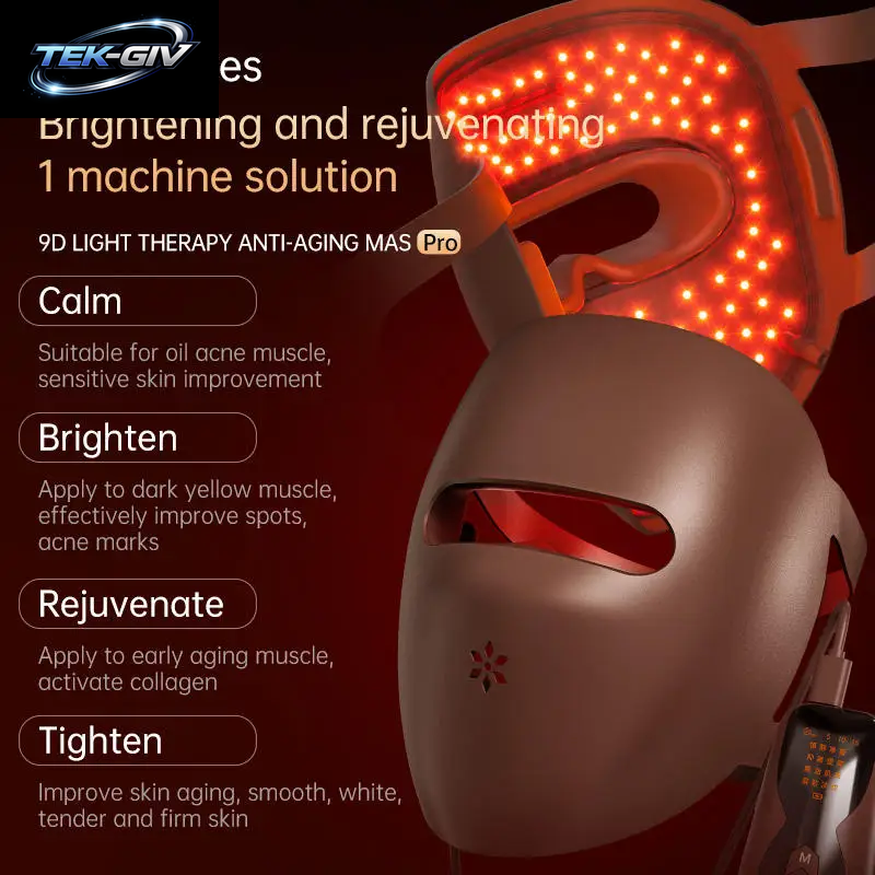 Rotlichttherapie LED 4-Farben Gesichtsmaske Aus Silikon, Rotes Licht Photon Hautverjüngung Faltenentfernung Anti-Akne Porenverkleinerung