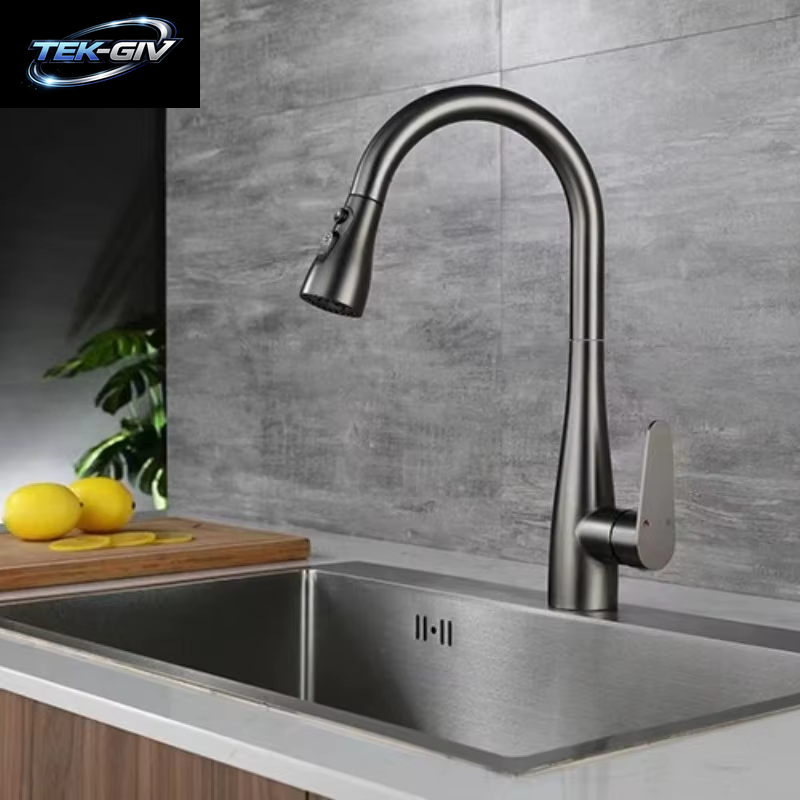 GEGVE Küchenarmaturen, Abnehmbarer Küchenspüle-Wasserhahn, Teil, Wasserhahn, Mischbatterie, Manuell, Israel-Küchenarmatur, Angepasst an Israel, Messing Gebürstet