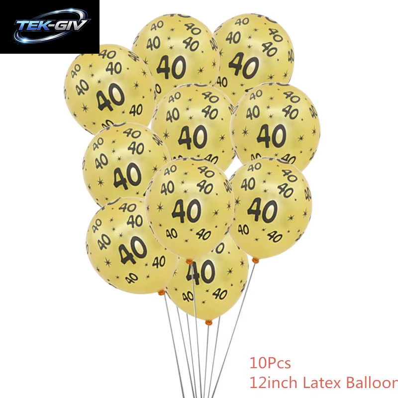 Schwarzgold 30 40 50 60 Jahre Geburtstag Latexballons Erwachsene Männer Frauen Alles Gute Zum Geburtstag Party Dekor Hochzeit 30. Jahrestag Zubehör
