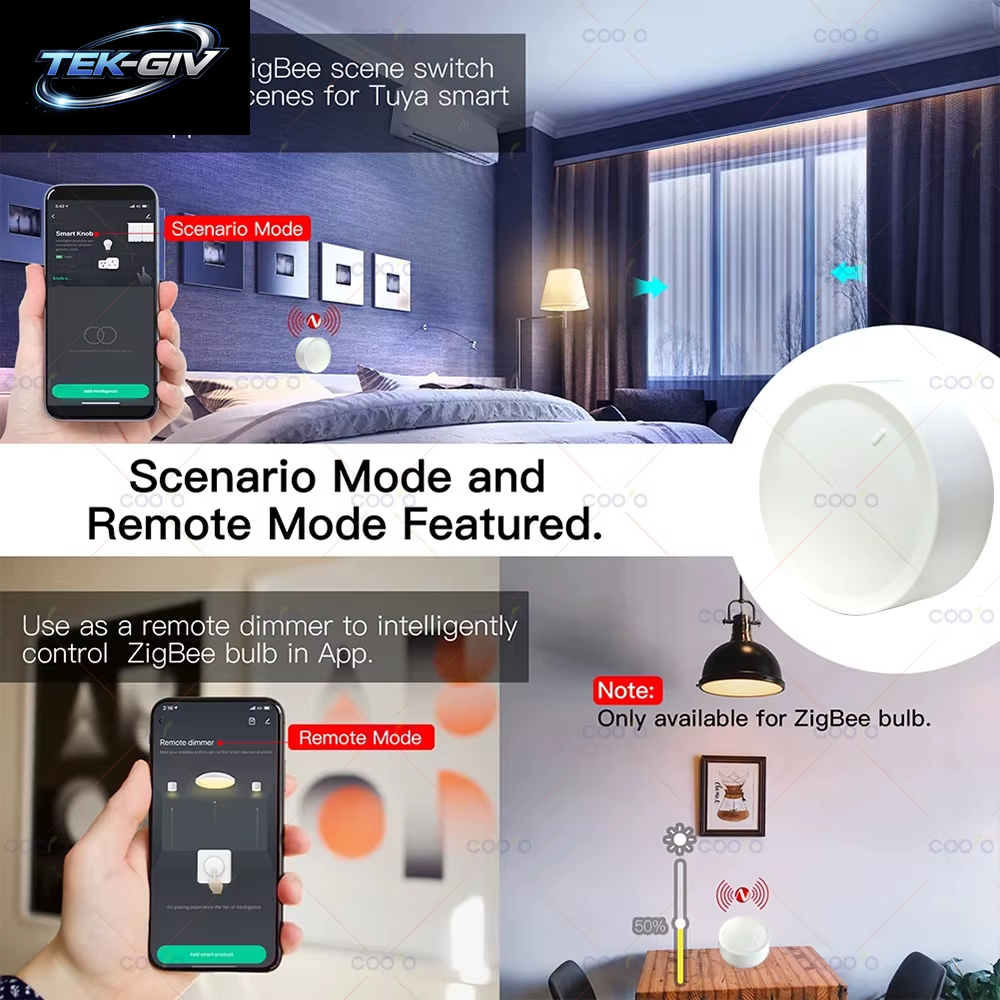Neue Tuya Zigbee Smart Knob Schalter DIY Drahtlose Szene Taste Drehbare Dimmer Schalter Haushaltsgeräte Automatisierung Verknüpfung Remoter