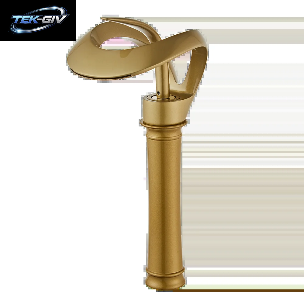 Schwarz Badezimmer Waschbecken Wasserhähne Einhand Wasserfall Wasserhahn Massivem Messing Waschbecken Mischbatterien Kreative Ausgehöhlte Design Wasserhahn