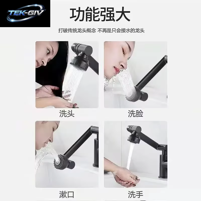 Küchenarmatur Küchenspüle Wasserhahn Edelstahl 1080° ° Rotierendes Wand-Wasserhahn-Waschbecken Für Kalt- Und Warmwasser Für Badezimmer Und Küche