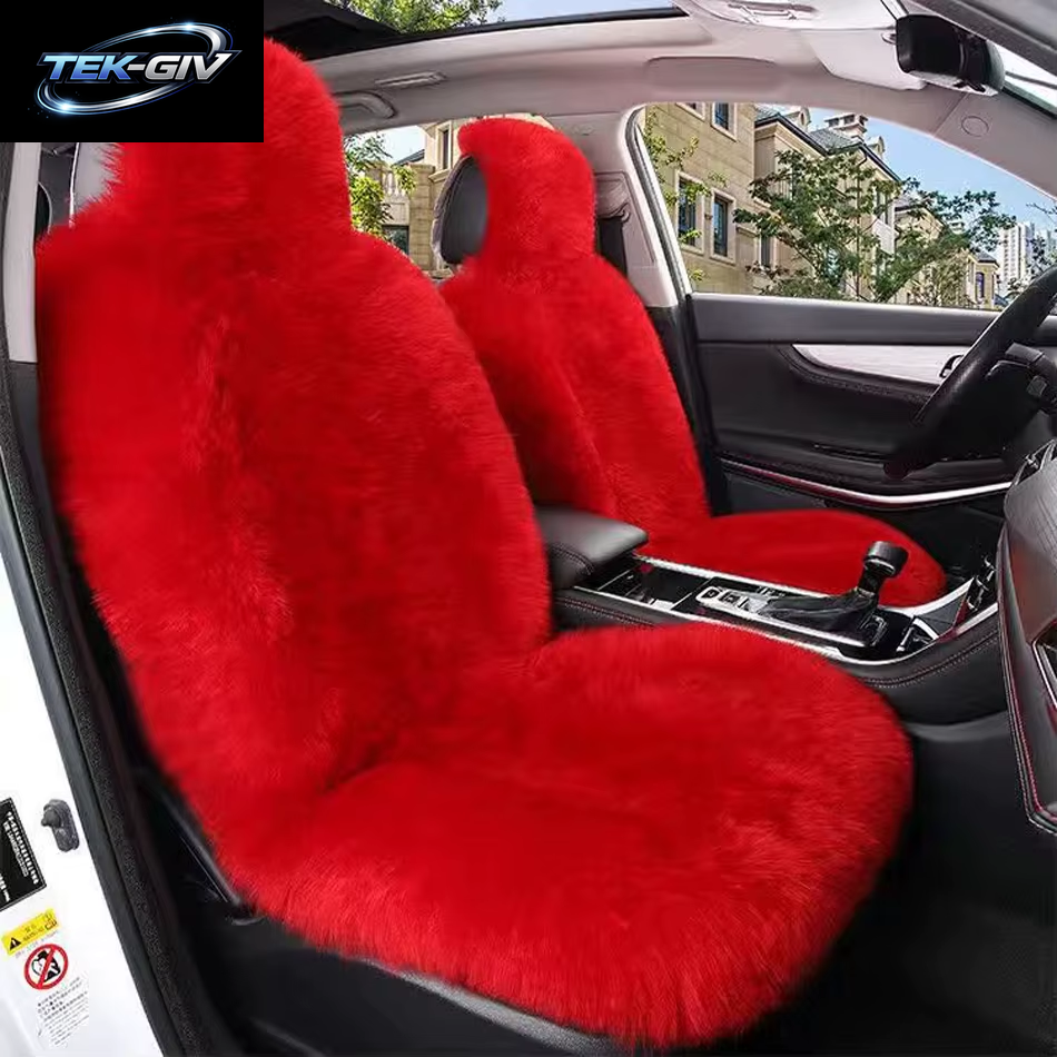 1Pcs Universal Plüsch Auto Sitz Abdeckung Faux Schaffell Sitzkissen Winter Warme Auto Künstliche Pelz Sitzbezüge Auto Zubehör