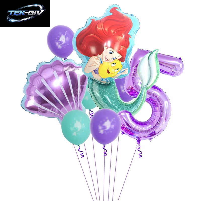Die Kleine Meerjungfrau Geburtstag Party Dekoration Prinzessin Ariel Papier Serviette Teller Tasse Tischdecke Luftballons Kinder Baby Shower Supplies