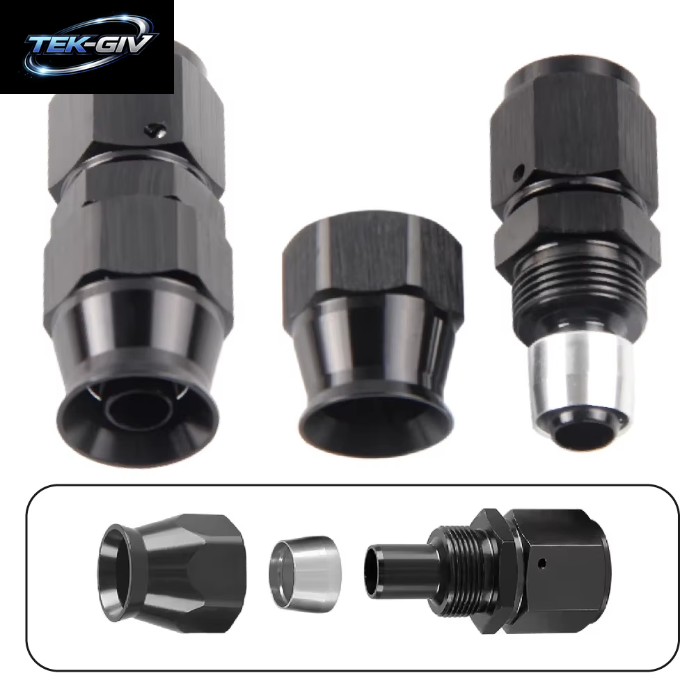 AN4/6/8/10 Gerade 0 ° /45 ° /90 ° /180 ° Grad PTFE Öl Kraftstoff Drehschlauch Ende Fitting Öl Schlauch Ende Adapter Kit Schwarz
