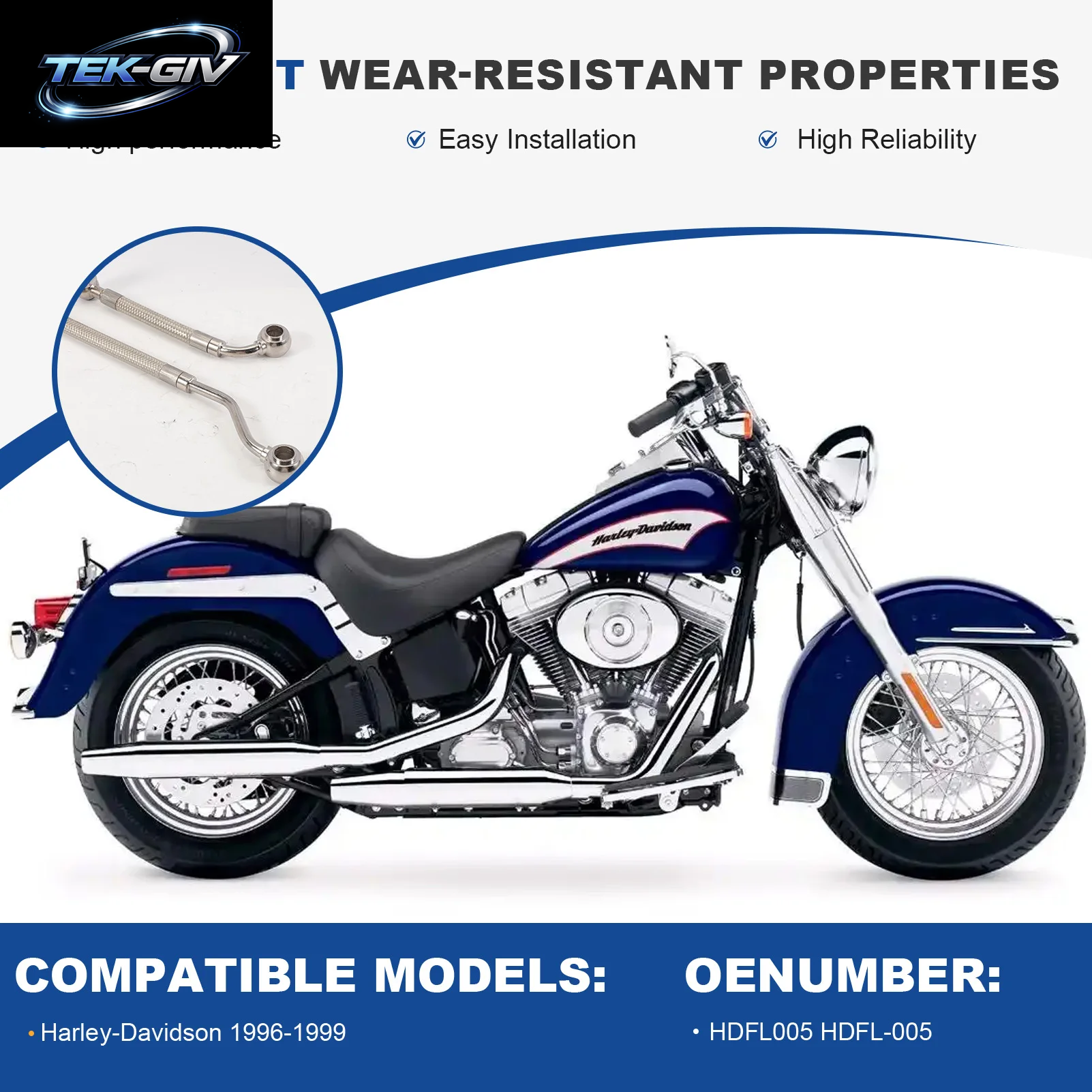 Kraftstoffeinspritzleitungen HDFL005 HDFL-005 Für Harley-Davidson 1996-1999 Electra Glide Road King