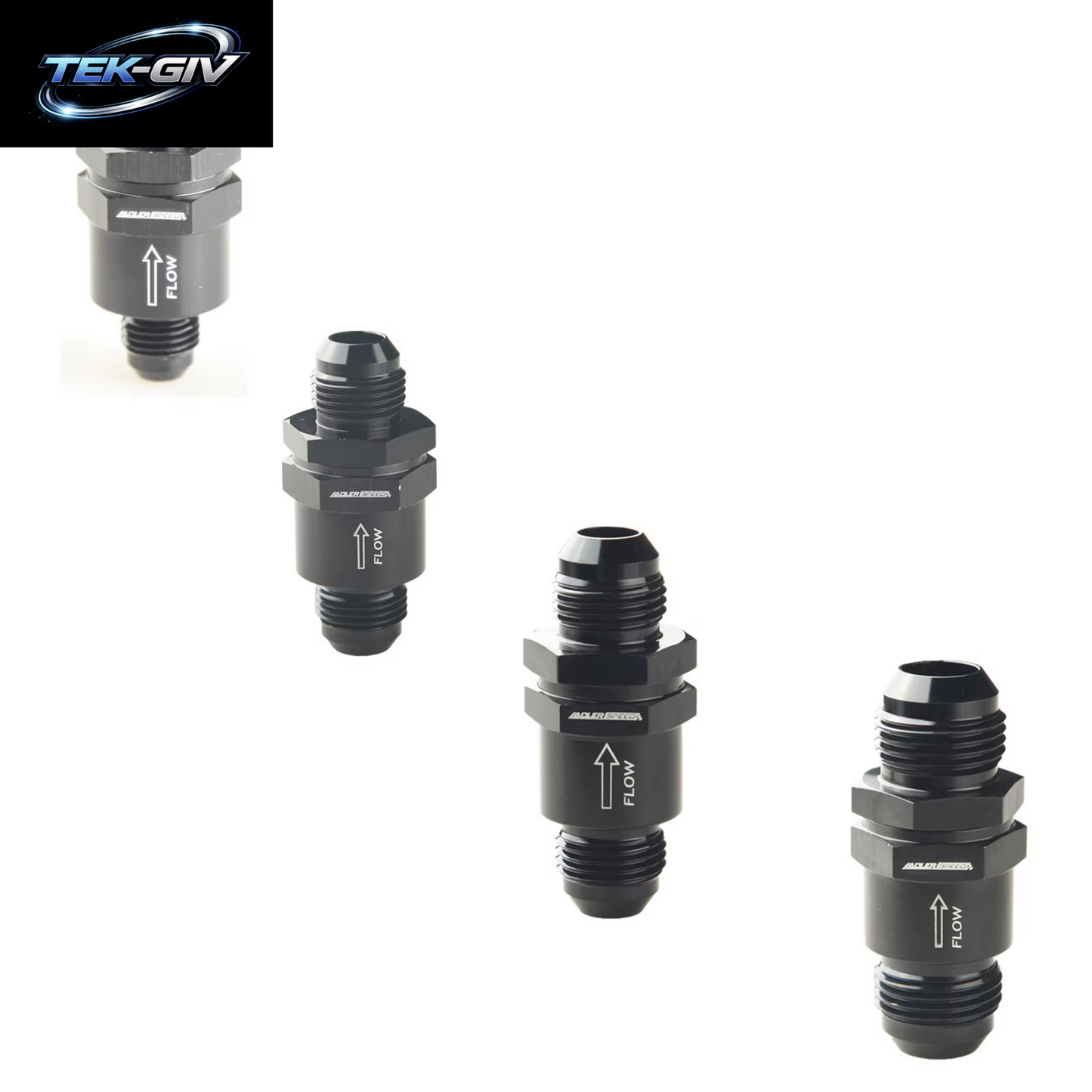 An6 An8 An10 An12 Aluminium Rückschlag Einweg-Rückschlag Ventil Kraftstoff-Efi-Anschluss Adapter Schwarz