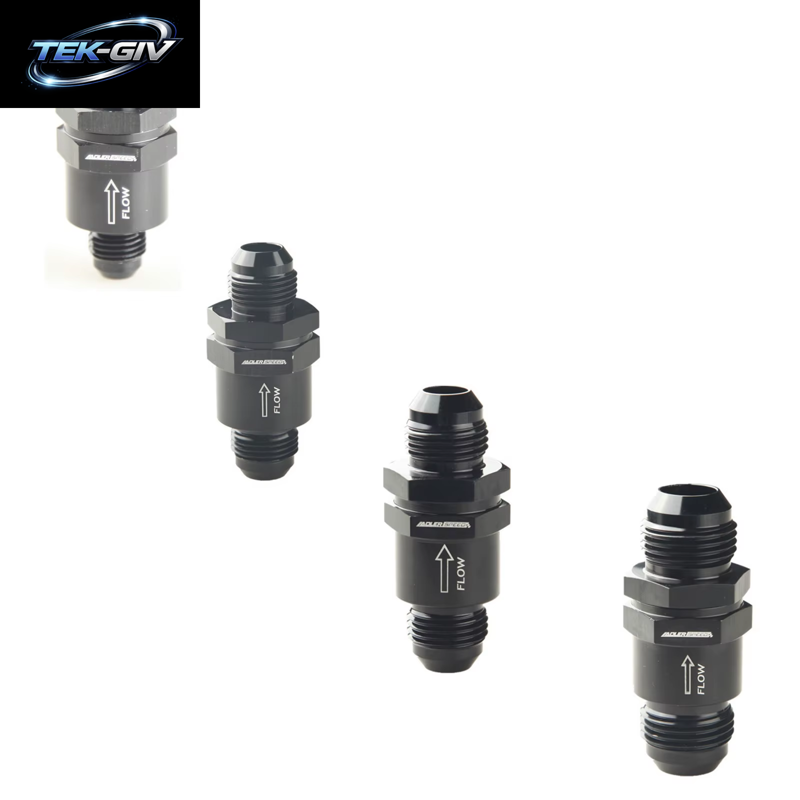 An6 An8 An10 An12 Aluminium Rückschlag Einweg-Rückschlag Ventil Kraftstoff-Efi-Anschluss Adapter Schwarz