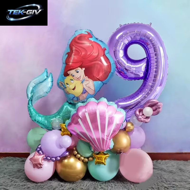 Die Kleine Meerjungfrau Geburtstag Party Dekoration Prinzessin Ariel Papier Serviette Teller Tasse Tischdecke Luftballons Kinder Baby Shower Supplies