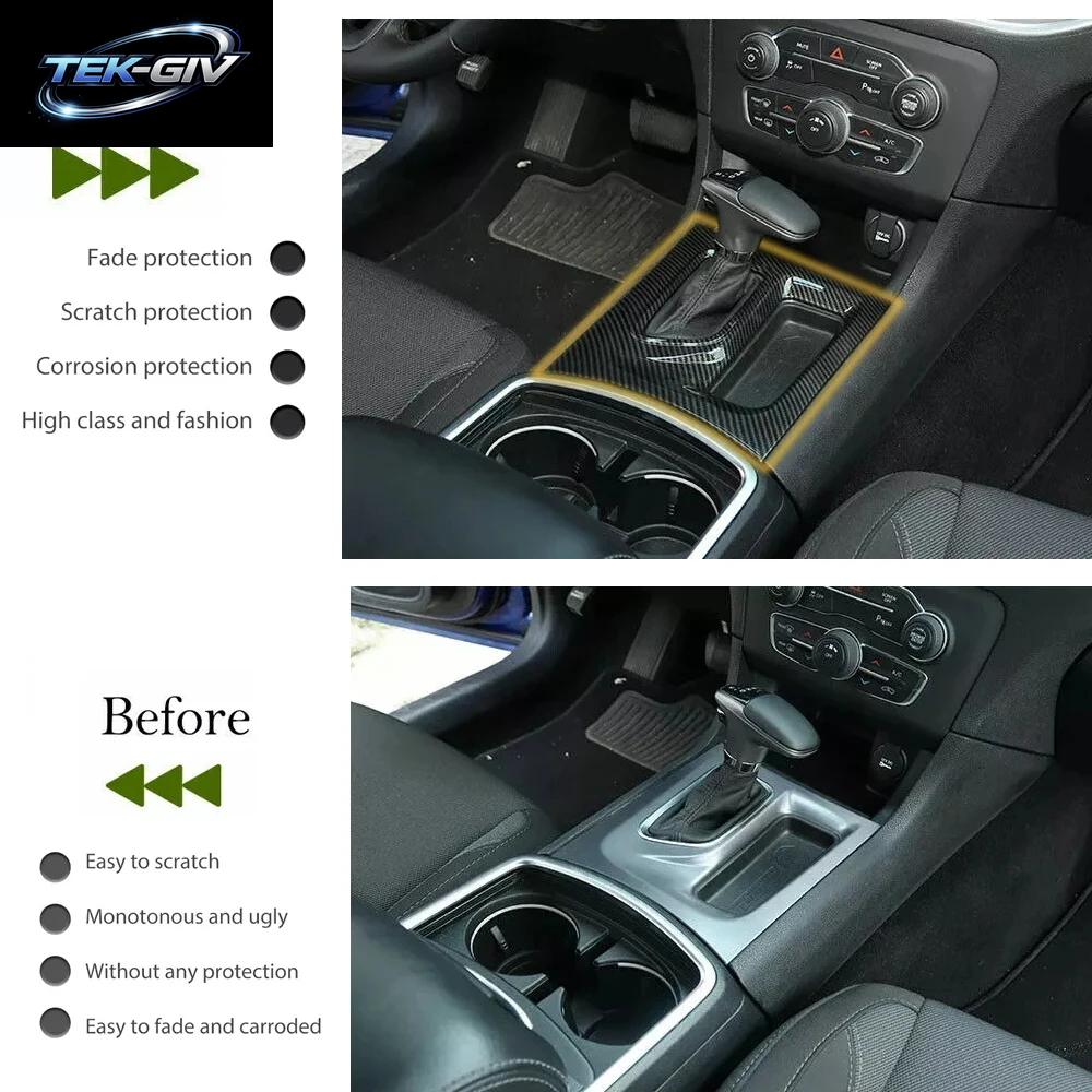 Für Dodge Charger 2015-2021 Zentrale Steuerung Getriebe Panel Trim A/C Klimaanlage Panel Schutz Abdeckung Innen Dekorative Teile
