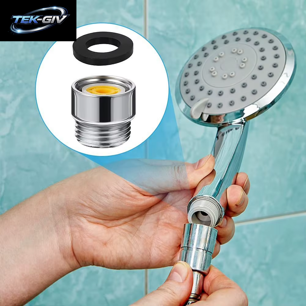 Dusch-Durchflussminderer-Begrenzer-Set, Wassersparend, 5 Verschiedene Durchflussbegrenzer, Belüfter, Wasserregler, Reduzierstück, Duschkopf, Badezimmer