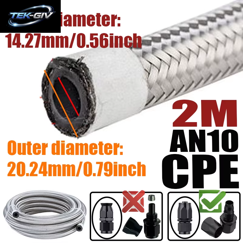 1M/2M/3M/4M 4AN 6AN 8AN 10AN 12AN Universal Auto Kraftstoff Schlauch Öl Gas Kühler Luft Linie Rohr Rohr Edelstahl Geflochtene CPE Gummi