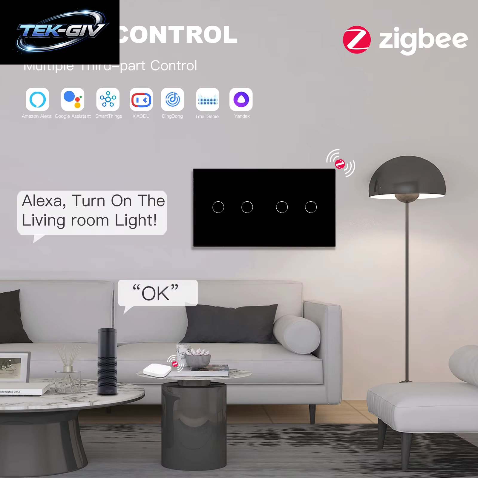 BSEED 1/2/3Gang Zigbee Wand-Touch-Schalter plus Eu-Steckdosen Doppelte Dreifach-Lichtschalter Tuya Smart Life App Neutral Erforderlich