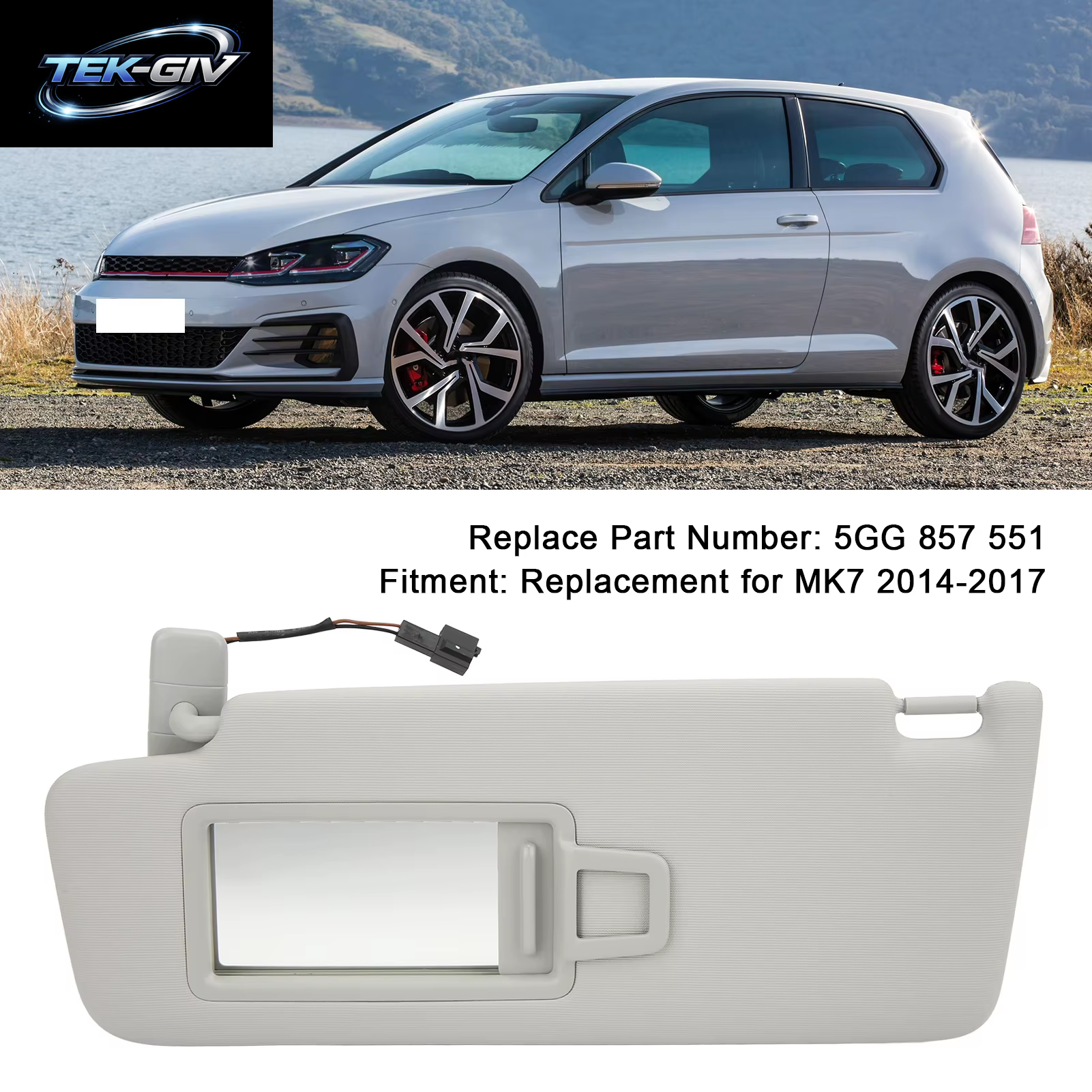 Auto-Sonnenblende, Linke Sonnenblende 5GG 857551 Auto-Innenzubehör-Ersatz Für VW MK7 2014 2015 2016 2017