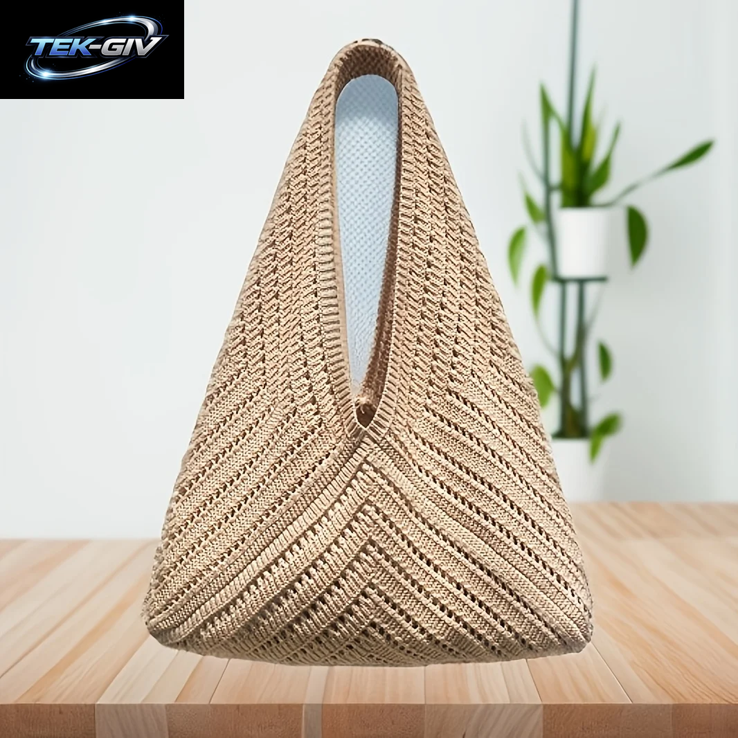 Gestrickte Damentaschen, Gestrickte Tragetaschen, Gestrickte Handtaschen, Strandtaschen, Sommerliche Retro-Urlaubsstil-Taschen Für Damen