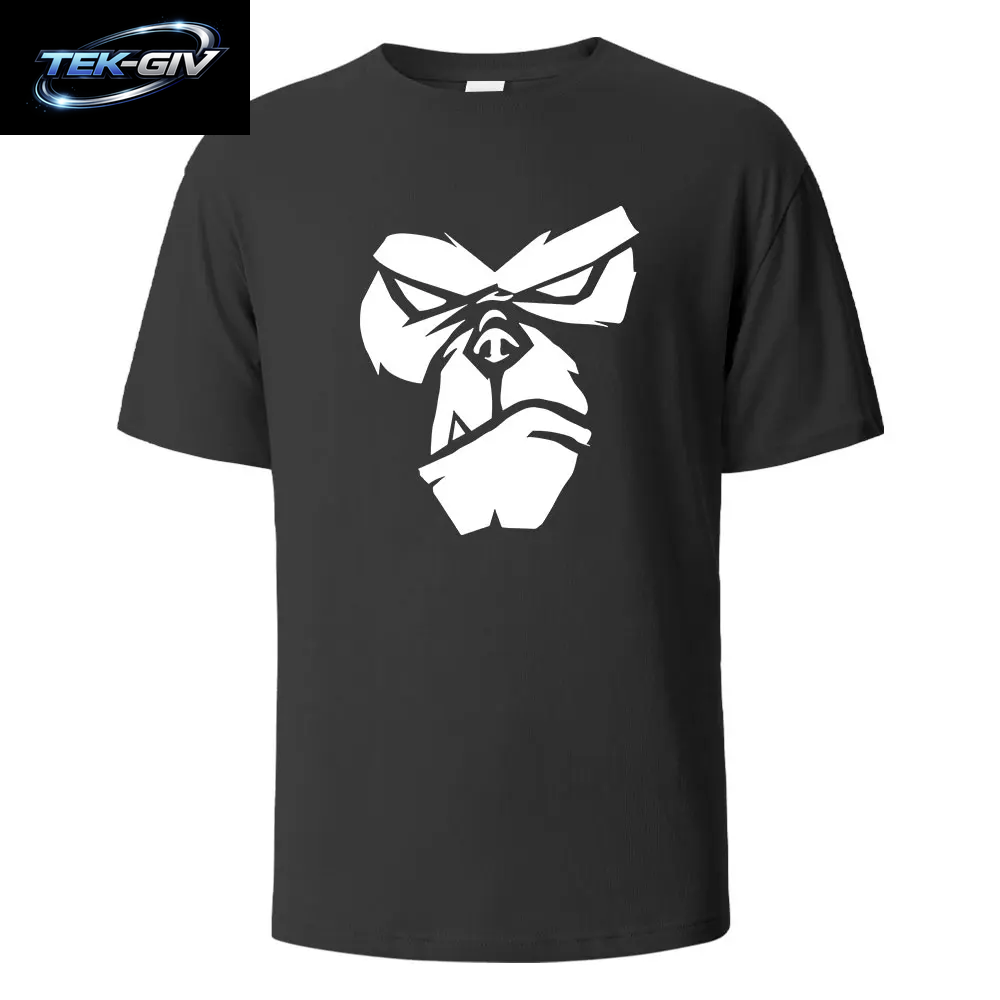 Gorilla Face Lustiges Print-T-Shirt, Sommer-T-Shirts Für Männer Und Frauen, 100 % Baumwolle, O-Ausschnitt, Übergröße, Lässig, Kurzärmelig, Streetwear, Basic-Top
