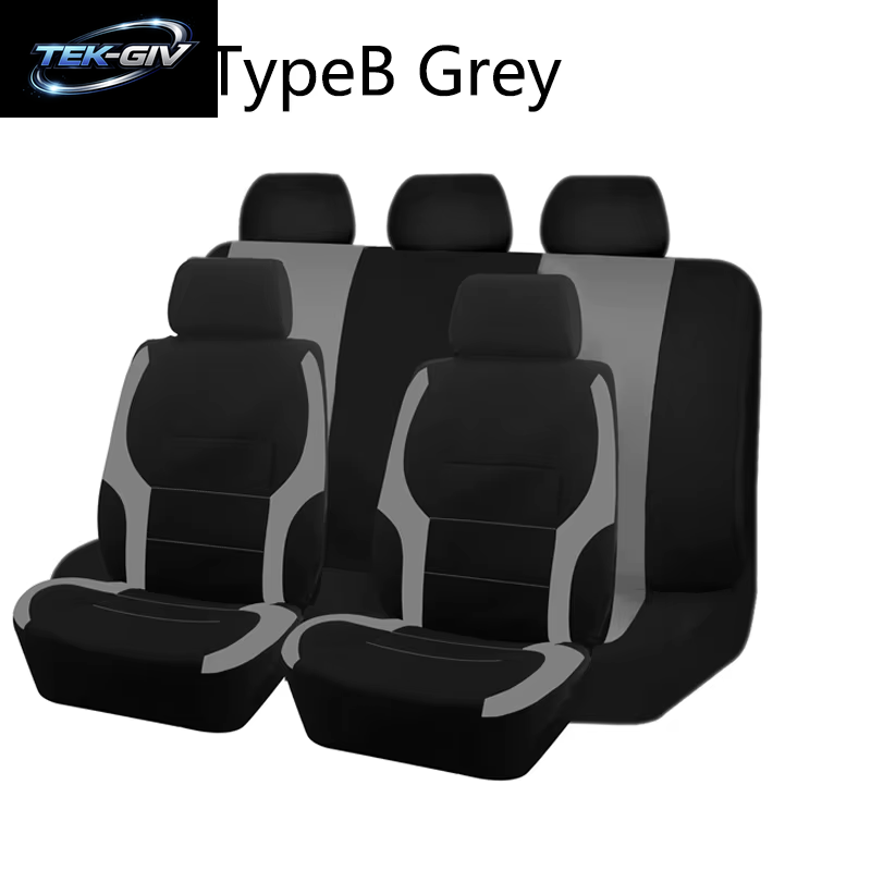 AUTO plus Sport Universal Polyester Auto Sitz Abdeckung Set Fit Meisten Auto Plain Stoff Bicolor Stilvolle Auto Zubehör Seat Protector