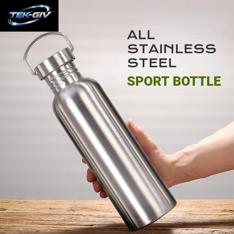 500/750/1000 Ml Edelstahl-Wasserflasche, Einwandig, Großes Fassungsvermögen, Große Mund-Vakuumflaschen Mit Deckel, Radfahren, Trinkgeschirr, Sport