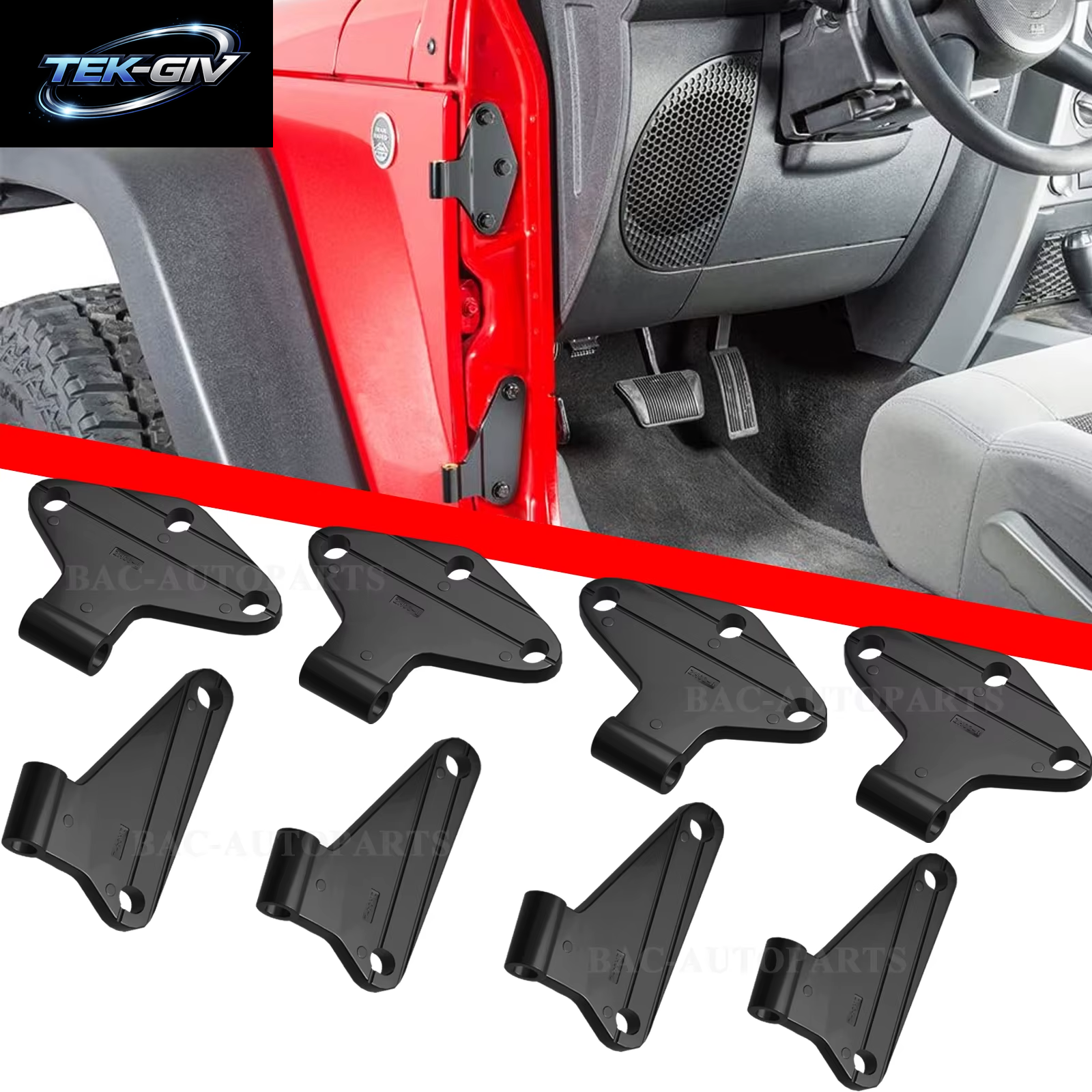 Auto Innen Tür Scharnier Kit Bolzen Teile Zubehör Fit Für Jeep Wrangler JK 2007-2018 4-Türer Vorne Hinten Seite Scharniere Ersatz
