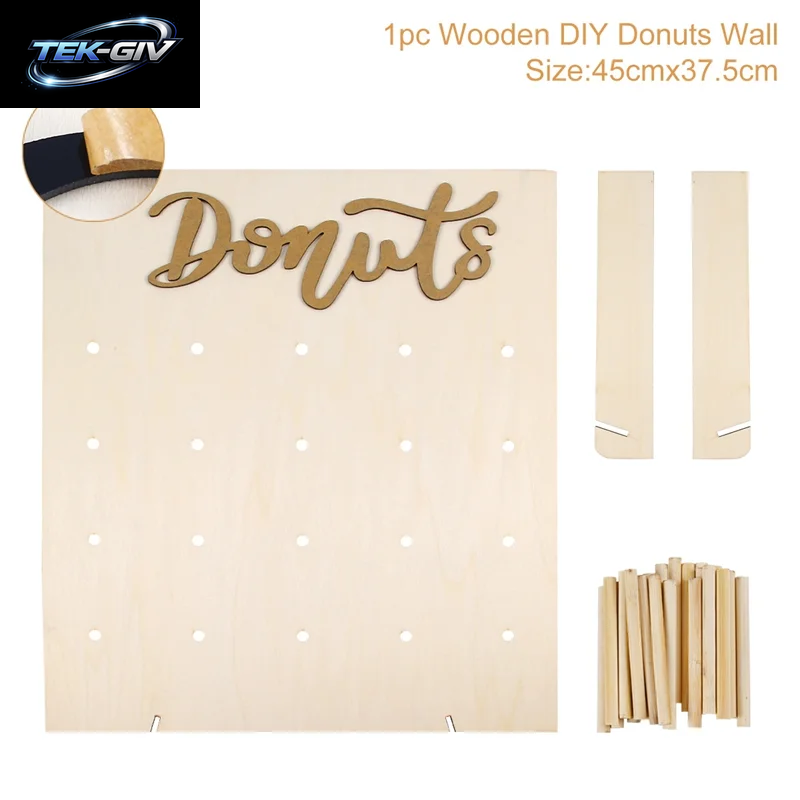 Holz Donut Wandständer Donut Party Dekoration Donut Halter Hochzeit Party Dekor Geburtstag Party Supplies Baby Shower