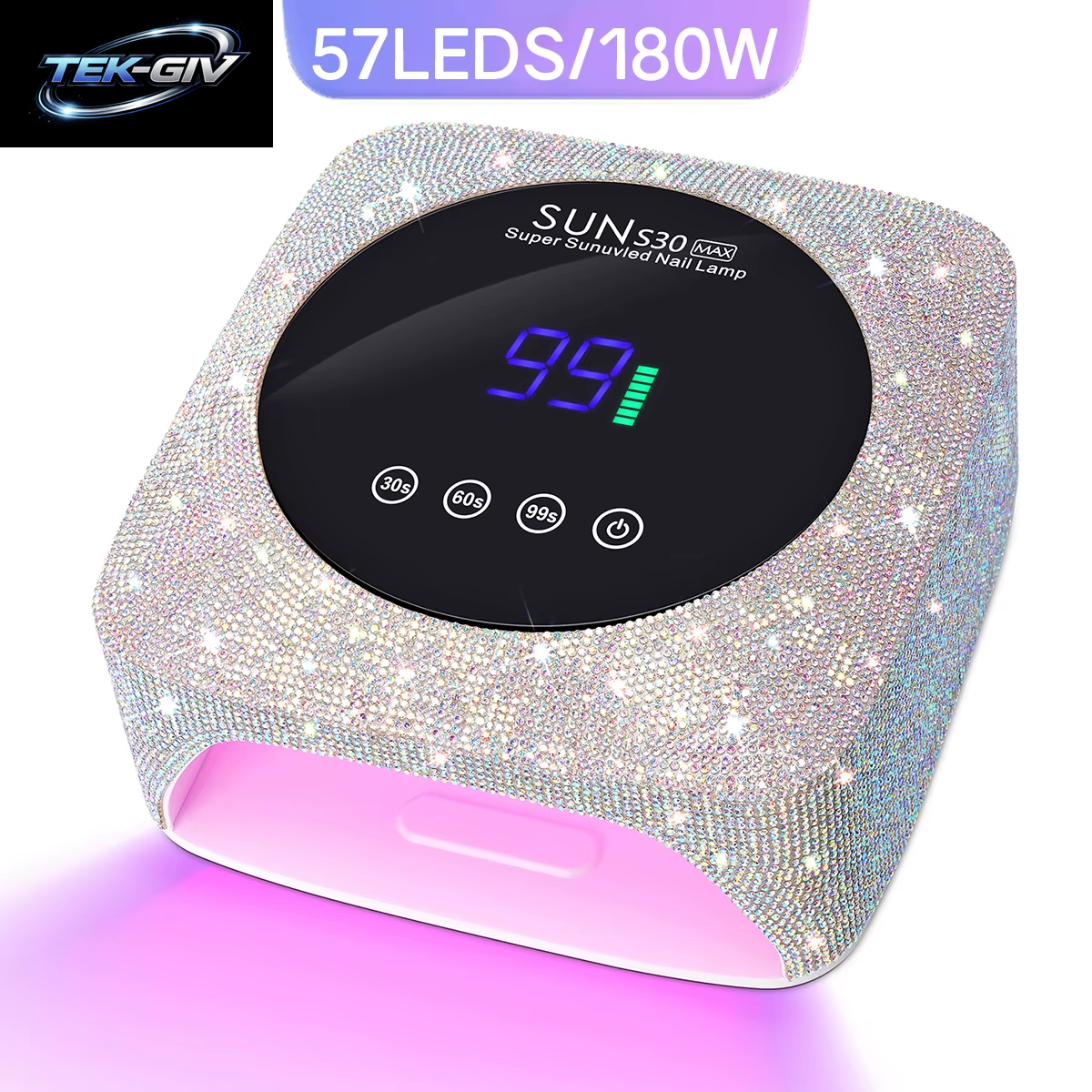 Wiederaufladbare 180 W Uv-Led-Nagellampe Für Schnelles Aushärten Aller Uv-Gel 57 LED Professioneller Nageltrockner Mit Bewegungserkennung, Salonausrüstung