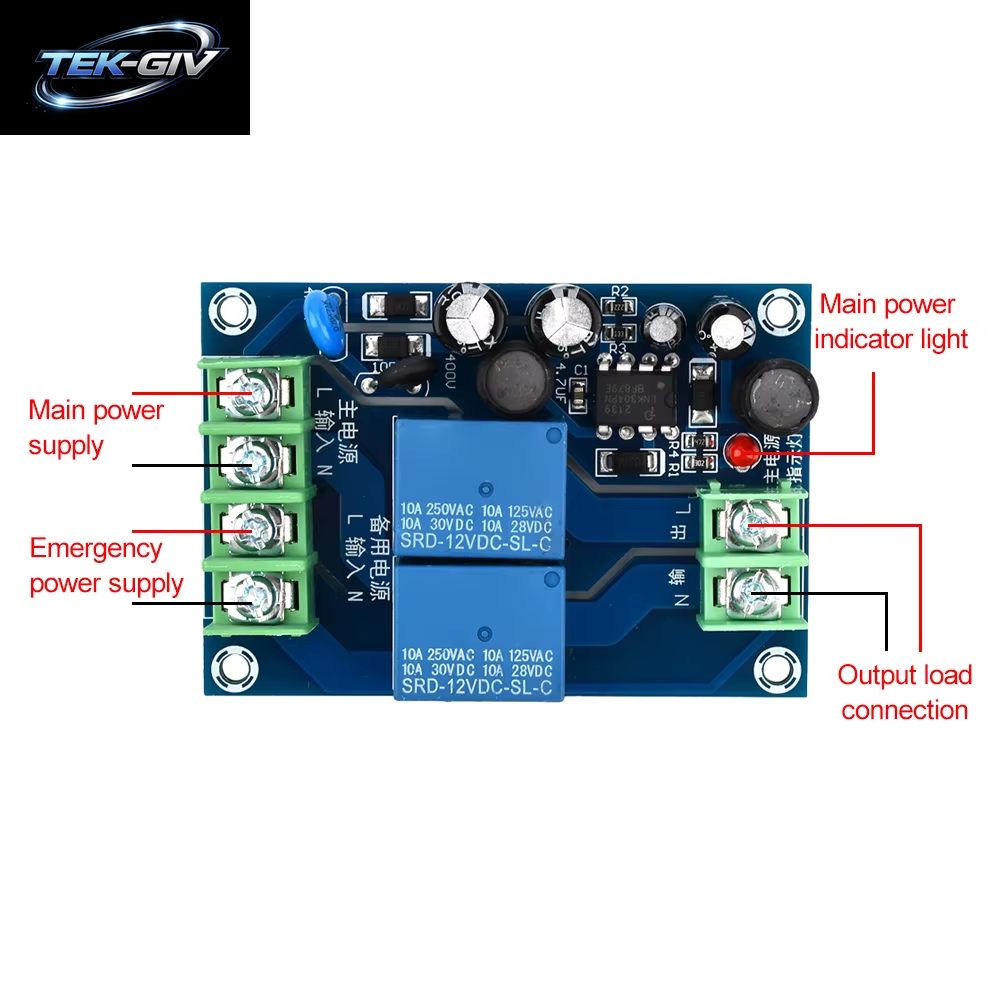 AC 85-240V Netzteil-Controller 110V 220V 230V 10A Dual-Strom Versorgung Automatisches Schalt-Controller-Modul