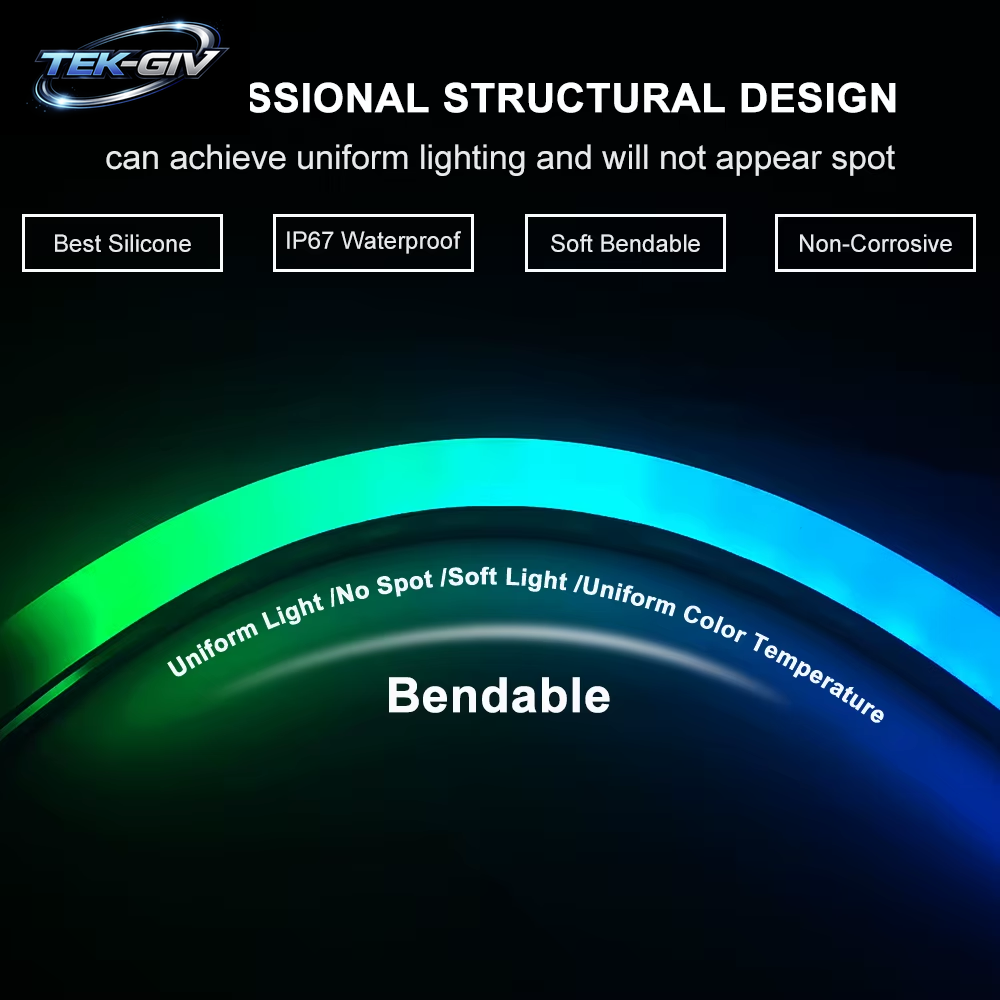 0,5 M-5 M Schwarze Led-Neon-Diffusorröhre, IP67, Wasserdicht, Weiche Silikonhülle Für Adressierbare Rgb-Lichtleisten, Heimdekoration Im Freien