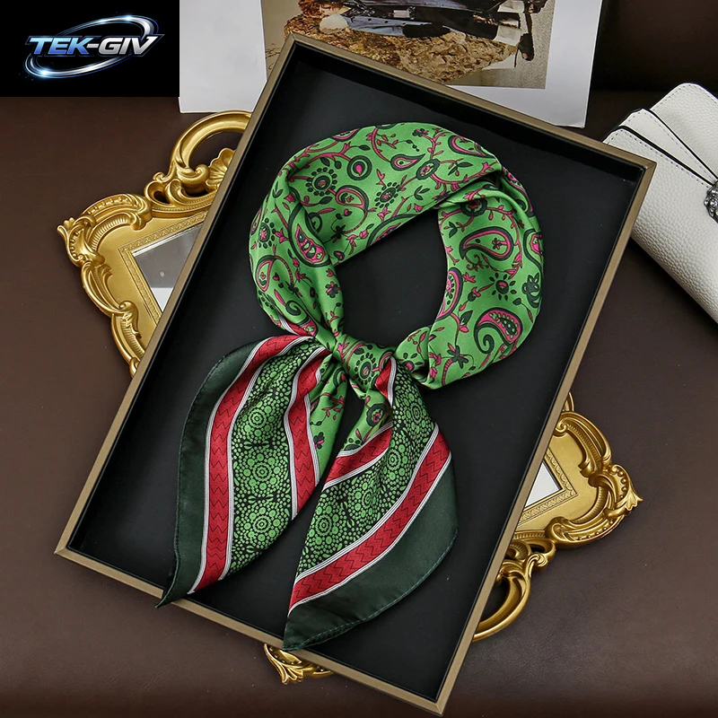 60 Farben Luxus-Schal Für Damen 70*70Cm Seidengefühl Quadratisches Haartuch Foulard Satin-Schal Großformatiges Kopftuch Hijab Taschentuch