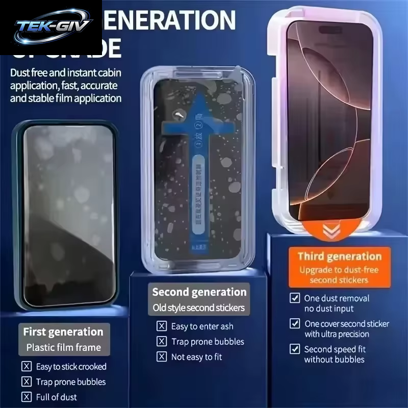 Einfache Installation, Displayschutzfolie Für Iphone 17 Pro 16 13 15 11 12 14 Pro Max Air 16E 8 7 plus SE 13 12 Mini XR Gehärtetes Glas