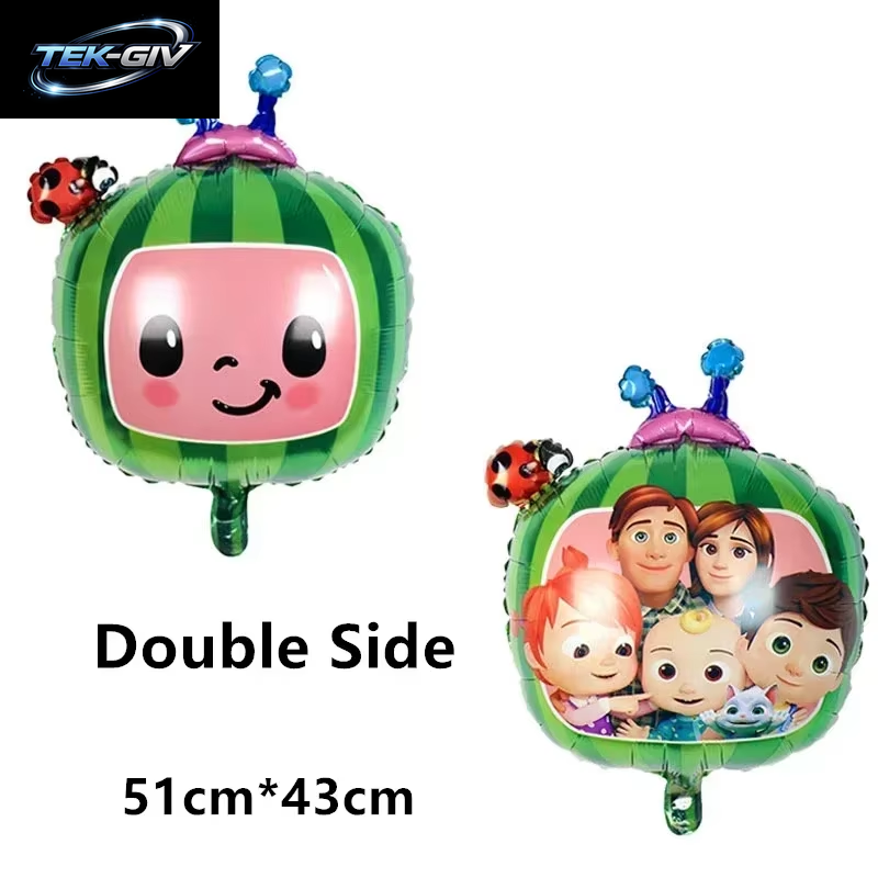 Cocomelon Ballon JJ Melone Wassermelone Spielzeug Alles Gute Zum Geburtstag Banner Party Dekoration Hintergrund Kuchen Topper JOJO Einweggeschirr
